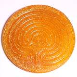 11" Gold Finger Labyrinth for Meditation or Relax & Decor - A Handmade Kit with Aromatherapy - Epoxy and Glitter - Zayra Mo