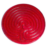 11" Red Finger Labyrinth for Meditation or Relax & Decor - A Handmade Kit with Aromatherapy - Epoxy and Glitter - Zayra Mo