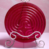 11" Red Finger Labyrinth for Meditation or Relax & Decor - A Handmade Kit with Aromatherapy - Epoxy and Glitter - Zayra Mo