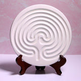 11" White Finger Labyrinth for Meditation or Relax & Decor - A Handmade Kit with Aromatherapy - Clay and Glitter - Zayra Mo