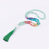 Abundance Attraction - Green Aventurine with Agate Handmade Mala Necklace with Semi Precious Gemstones - Zayra Mo