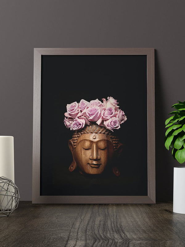 Buddha with roses flowers crown Photography - Gallery Quality - Zayra Mo
