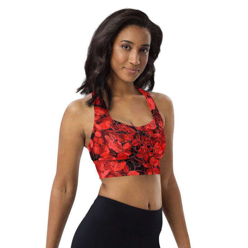 Cherry - Full Strength Longline Sports Bra - Zayra Mo