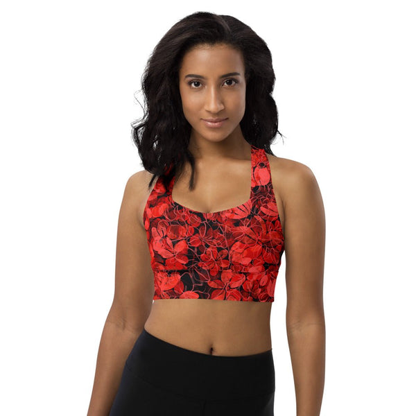 Cherry - Full Strength Longline Sports Bra - Zayra Mo