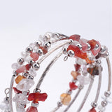 Five Loops Wrap Gemstone Beads Bracelets, with Crystal Chips Beads - Pick Your Gemstone - Zayra Mo