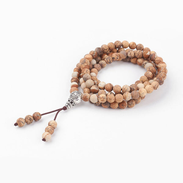 Grounding Activator - Picture Jasper Handmade Mala Necklace / Bracelet with Semi Precious Gemstones - Zayra Mo