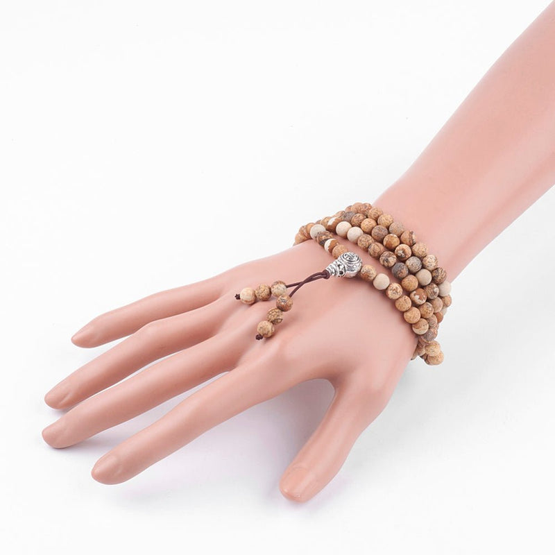 Grounding Activator - Picture Jasper Handmade Mala Necklace / Bracelet with Semi Precious Gemstones - Zayra Mo