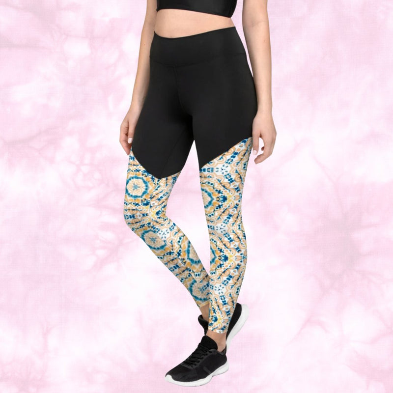 High Tech Compression Leggings for Tummy Control and Butt Lift - Tie Dye 1960 Collection - Zayra Mo