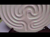 11" White Finger Labyrinth for Meditation or Relax & Decor - A Handmade Kit with Aromatherapy - Clay and Glitter