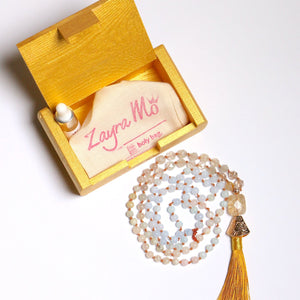 Personalized Handmade Mala 108 Beads Necklace with Semi Precious Gemstones - Zayra Mo