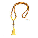 Pick Your Gemstone (14 options) Handmade Mala Necklace with Wood Beads and Semi Precious Gemstones - Zayra Mo