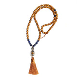 Pick Your Gemstone (14 options) Handmade Mala Necklace with Wood Beads and Semi Precious Gemstones - Zayra Mo