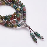 Protection Stabilizer - Indian Agate Handmade Mala Necklace / Bracelet with Semi Precious Gemstones - Zayra Mo