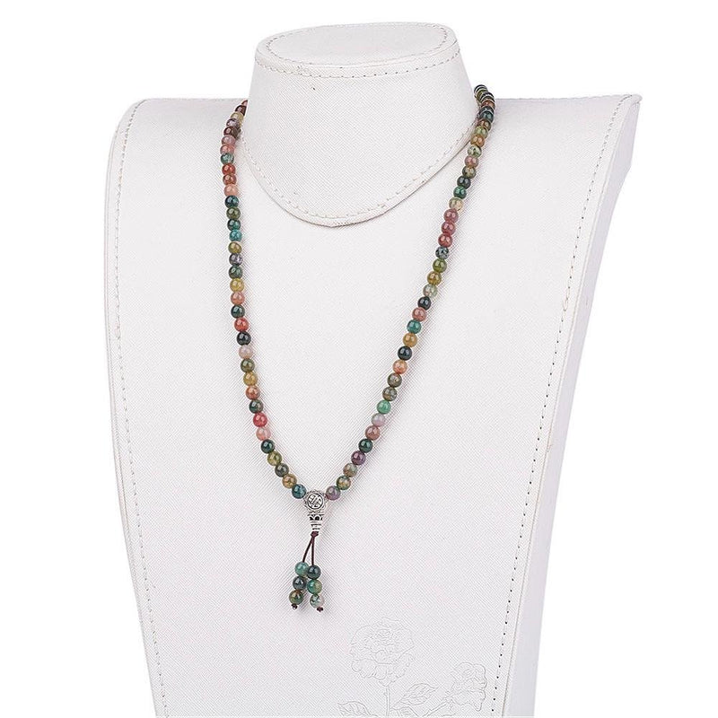 Protection Stabilizer - Indian Agate Handmade Mala Necklace / Bracelet with Semi Precious Gemstones - Zayra Mo