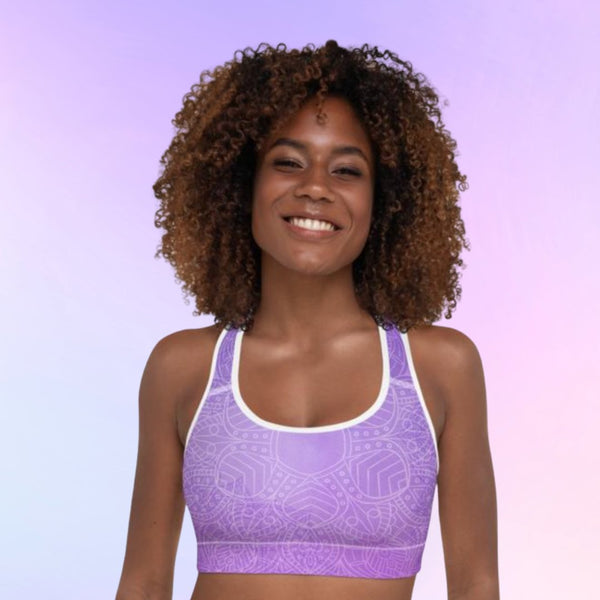 Purple Night - High Impact Racerback Padded Sports Bra - Zayra Mo