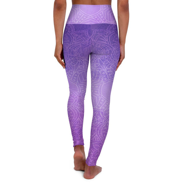 Purple Night - Skinny Fit with High Waisted Elastic Free Yoga Leggings - Zayra Mo