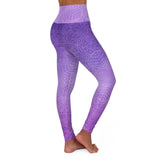 Purple Night - Skinny Fit with High Waisted Elastic Free Yoga Leggings - Zayra Mo