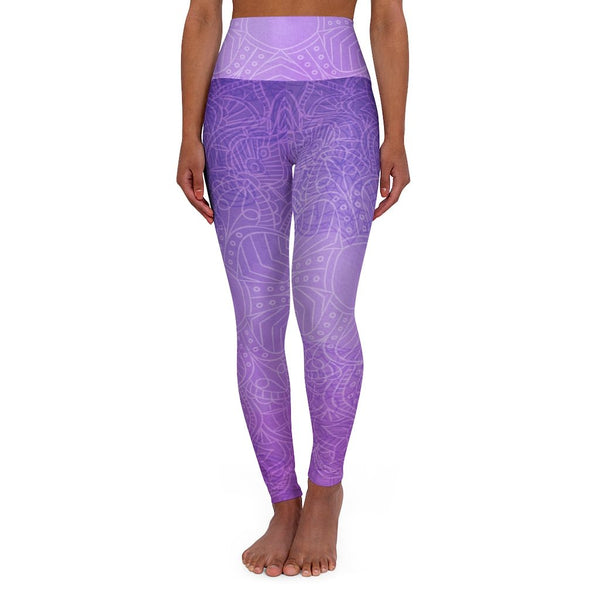 Purple Night - Skinny Fit with High Waisted Elastic Free Yoga Leggings - Zayra Mo