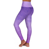 Purple Night - Skinny Fit with High Waisted Elastic Free Yoga Leggings - Zayra Mo