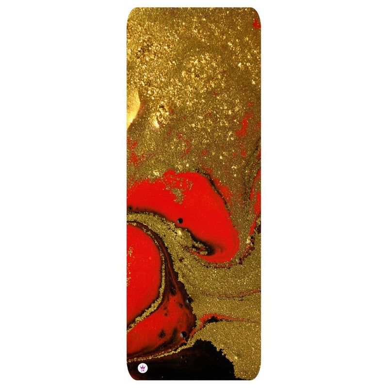Red, Black and Golden Marble Paint - Yoga Mat Yoga Mat - Zayra Mo