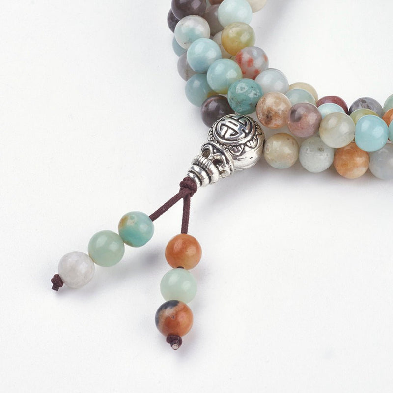 Self-Esteem Booster - Amazonite Handmade Mala Necklace / Bracelet with Semi Precious Gemstones - Zayra Mo