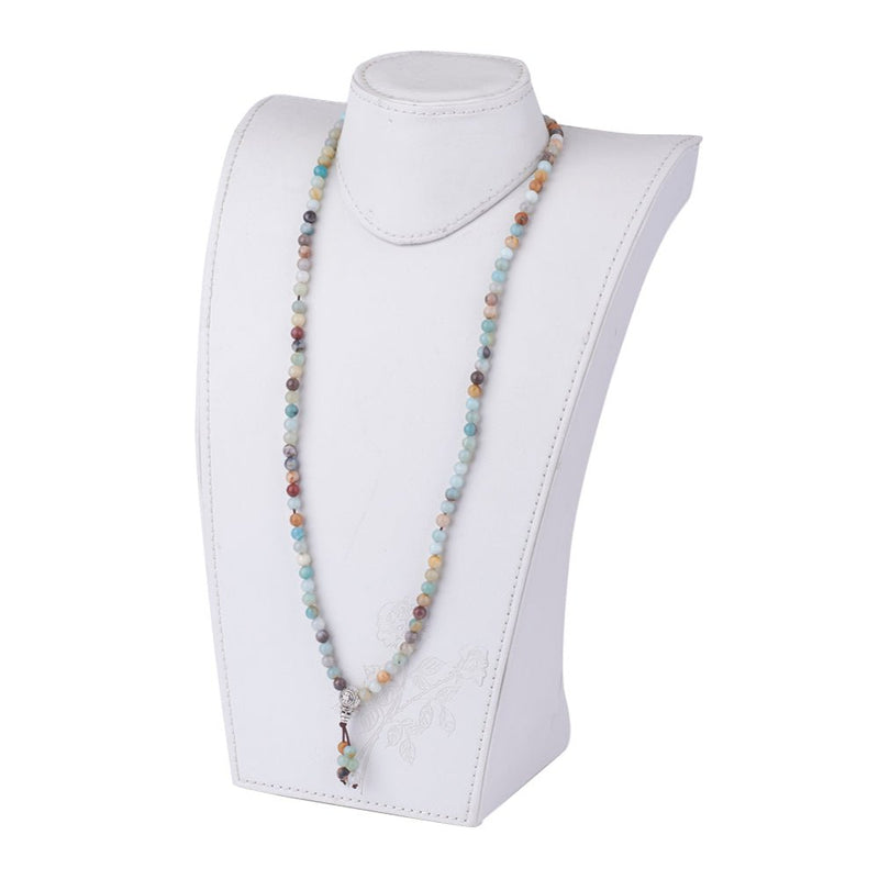 Self-Esteem Booster - Amazonite Handmade Mala Necklace / Bracelet with Semi Precious Gemstones - Zayra Mo