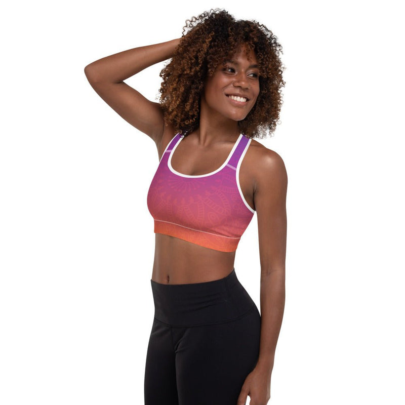 Sunset Mandala - High Impact Racerback Padded Sports Bra - Zayra Mo