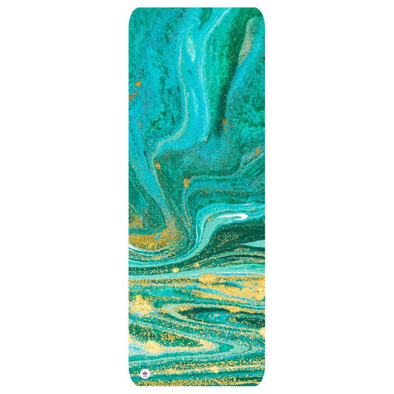 Turquoise and Golden Marble Paint - Yoga Mat Yoga Mat - Zayra Mo