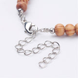 Wood Beads Bracelets, with Iron Tube Beads and Natural Gemstone - Pick Your Gemstone - Zayra Mo