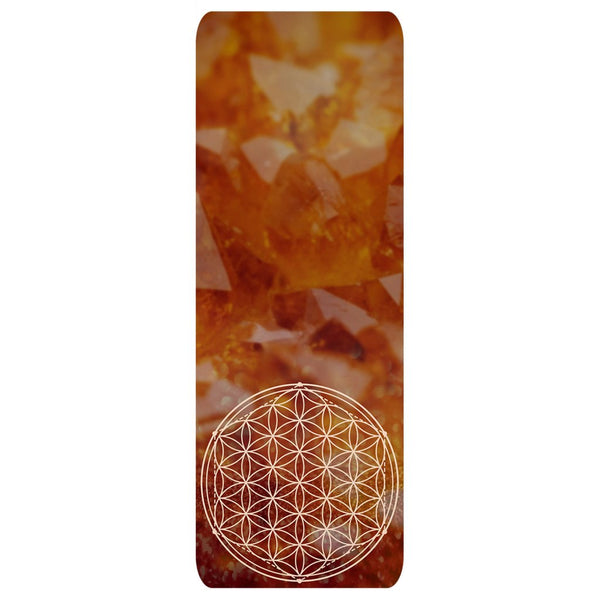 Yoga Mat - Flower Of Life Sacred Geometry on Gemstones - Zayra Mo